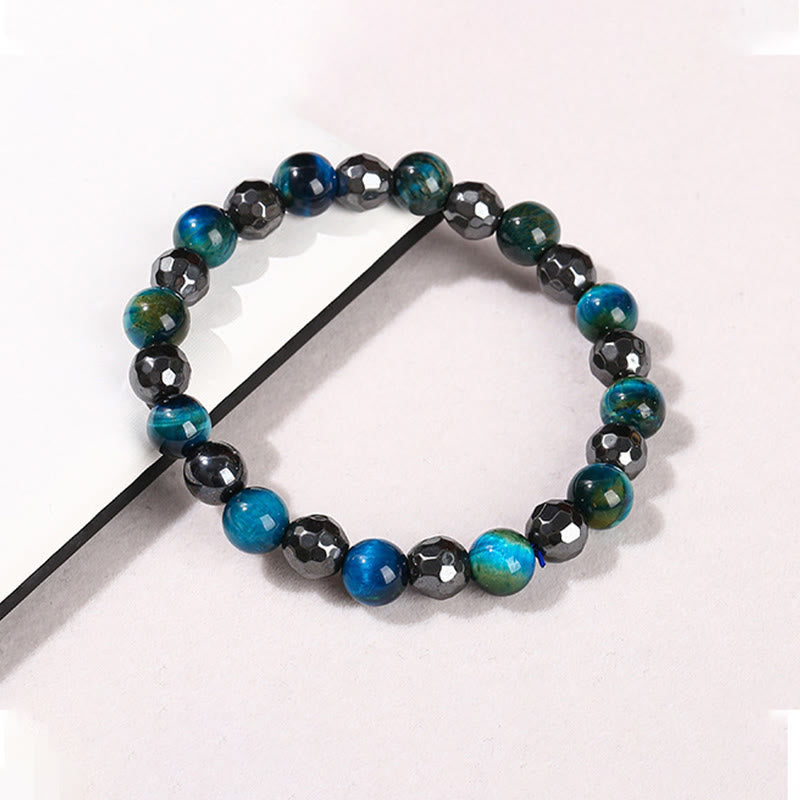 Nimara Ritual 2Pcs Hematite Tiger Eye Blue Tiger Eye Powerful Bracelet Set