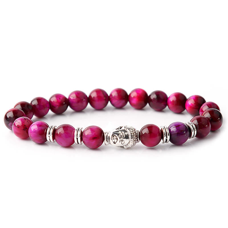Nimara Ritual Blue Green Red Tiger Eye Buddha Head Balance Bracelet
