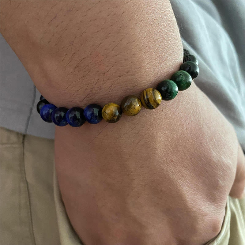 Nimara Ritual Blue Tiger Eye Green Tiger Eye Tiger Eye Balance Bracelet