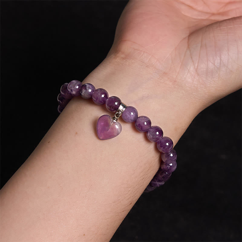 Nimara Ritual Natural Quartz Love Heart Healing Beads Bracelet