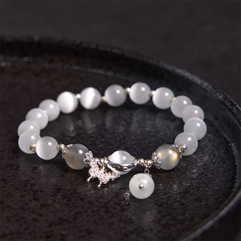 Nimara Ritual Cat's Eye Moonstone Butterfly Star Charm Support Bracelet