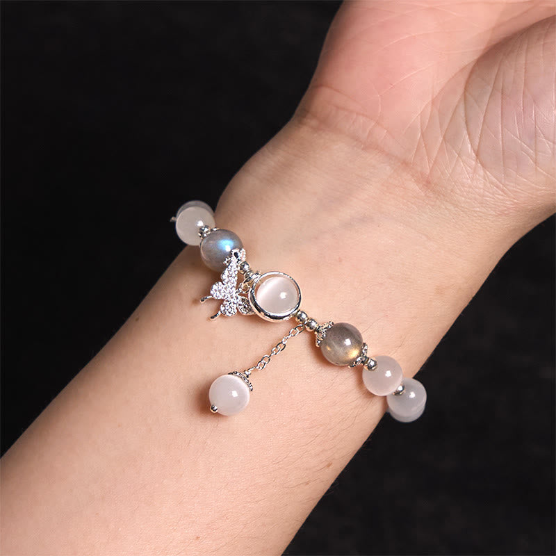 Nimara Ritual Cat's Eye Moonstone Butterfly Star Charm Support Bracelet