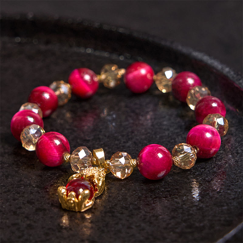 Nimara Ritual Red Tiger Eye PiXiu Fox Protection Self Confidence Bracelet