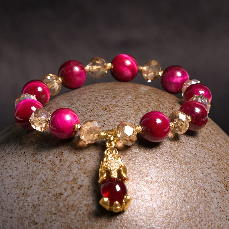 Nimara Ritual Red Tiger Eye PiXiu Fox Protection Self Confidence Bracelet