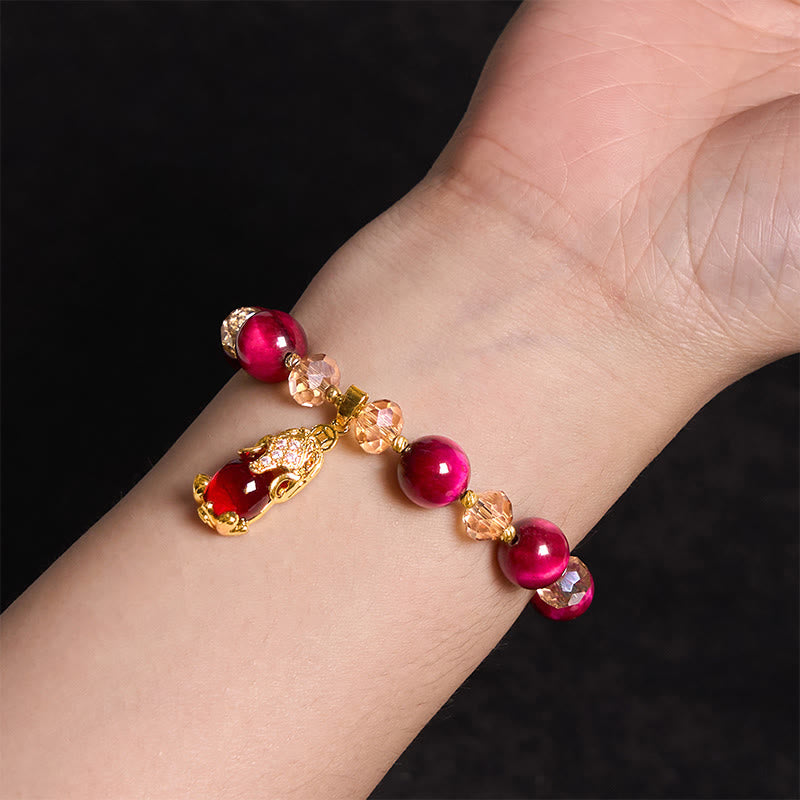 Nimara Ritual Red Tiger Eye PiXiu Fox Protection Self Confidence Bracelet