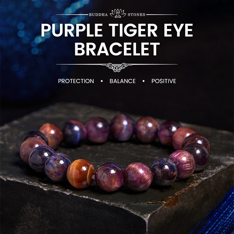 Nimara Ritual Natural Purple Tiger Eye Protection Strength Bracelet