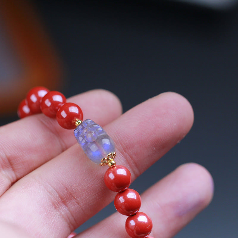 Nimara Ritual Cinnabar Moonstone PiXiu Blessing Bracelet