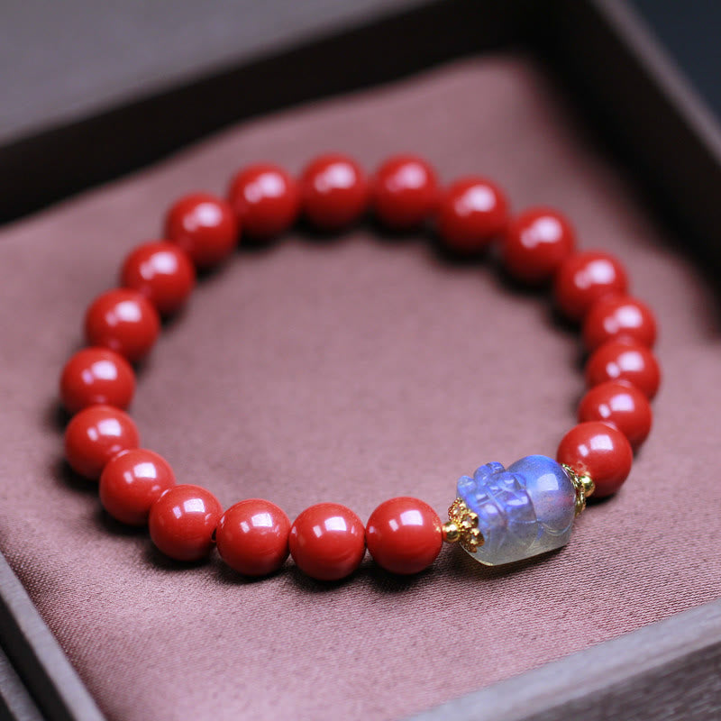 Nimara Ritual Cinnabar Moonstone PiXiu Blessing Bracelet