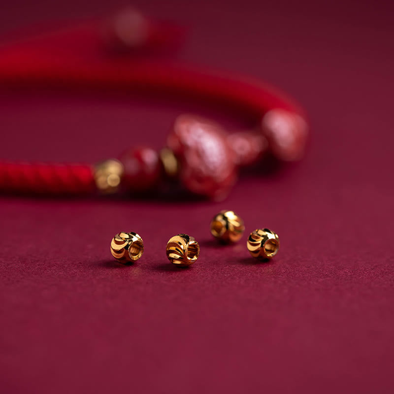 Nimara Ritual Handmade Cinnabar Ruyi Handle Fu Character PiXiu Blessing Red String Braided Bracelet