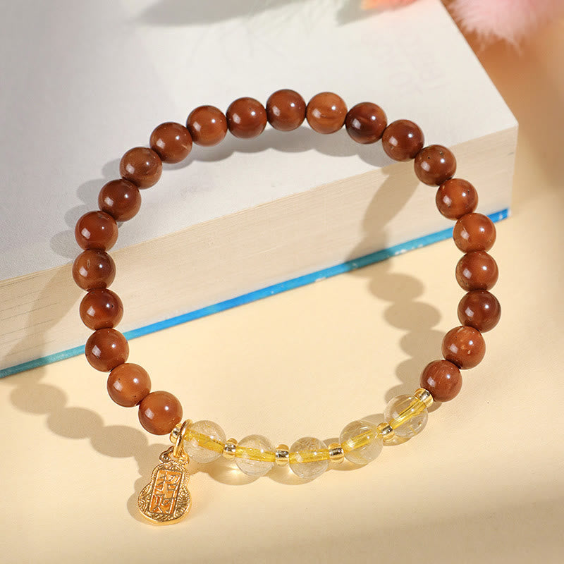 Nimara Ritual Green Phantom Citrine Rutilated Quartz Super Seven Crystal Confidence Bracelet