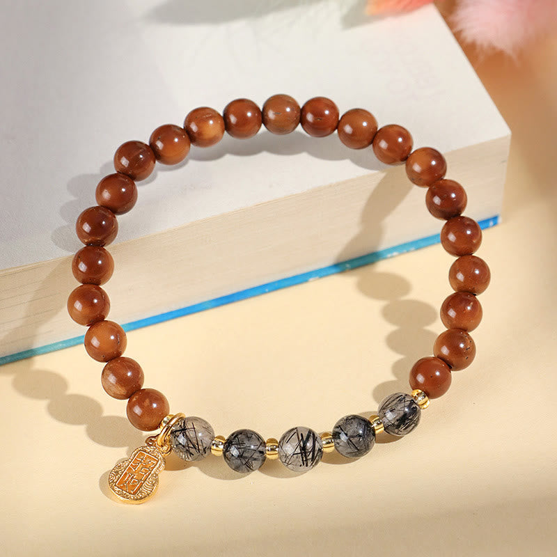Nimara Ritual Green Phantom Citrine Rutilated Quartz Super Seven Crystal Confidence Bracelet