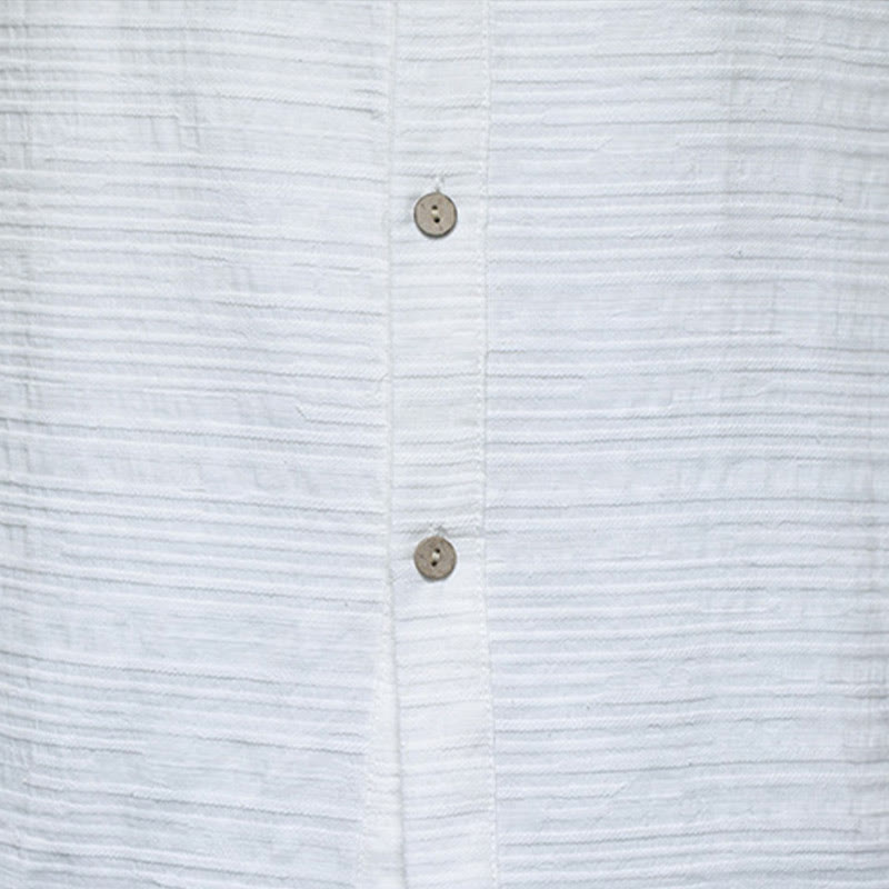 Nimara Ritual Solid Color Half Frog-button Tang Suit Cotton Linen Men's Jacket Shirt