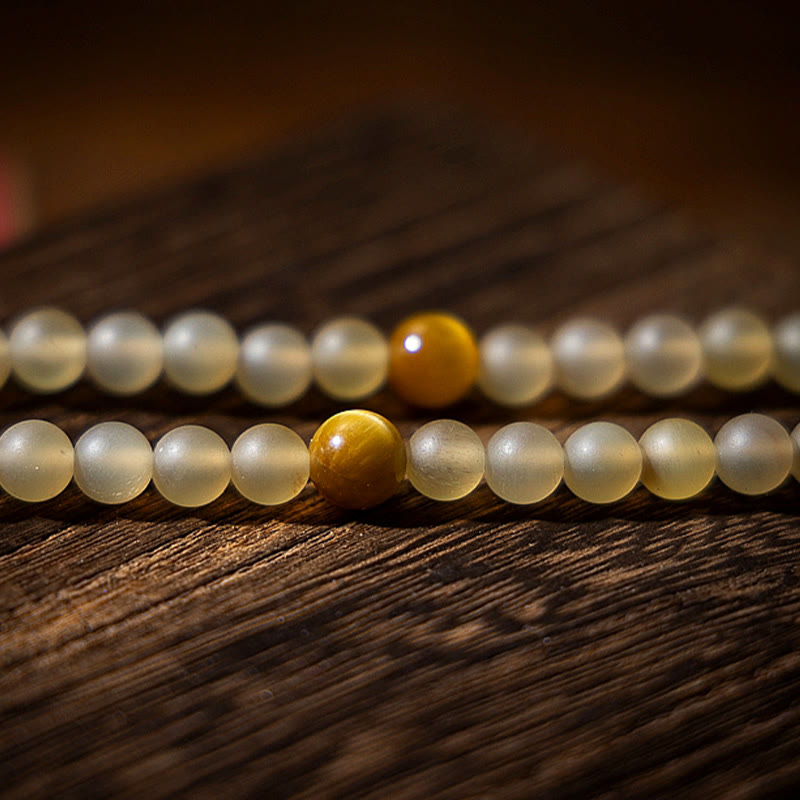 Nimara Ritual Tibet 108 Mala Beads Chinese Zodiac Natal Buddha Natural Sheep Horn Wealth Bracelet