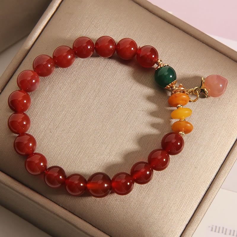 Nimara Ritual Red Agate Amber Peach Charm Self-acceptance Bracelet