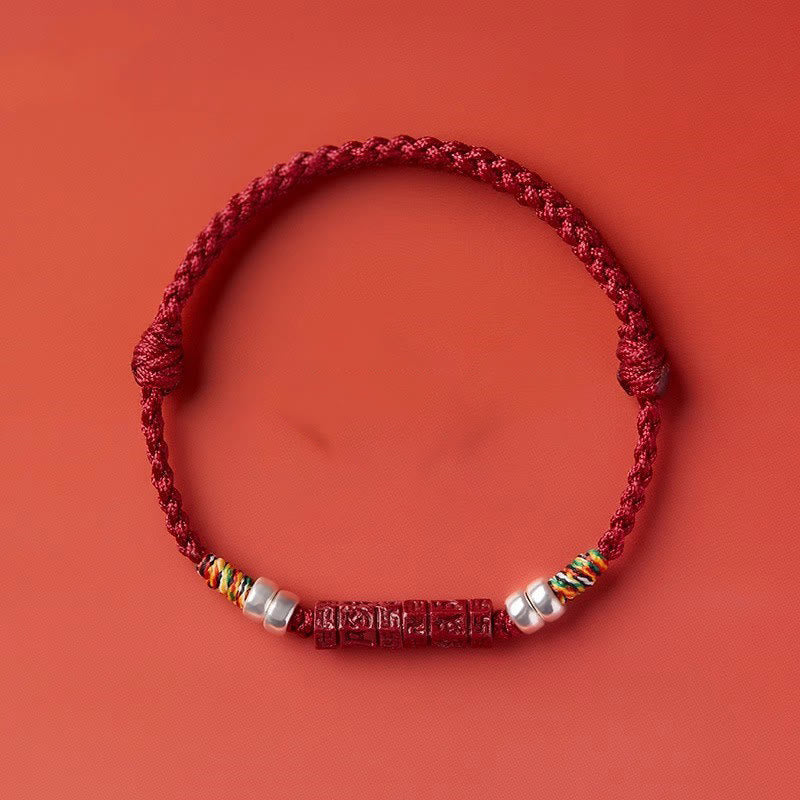 Nimara Ritual 925 Sterling Silver Om Mani Padme Hum Cinnabar Blessing Child Adult Bracelet