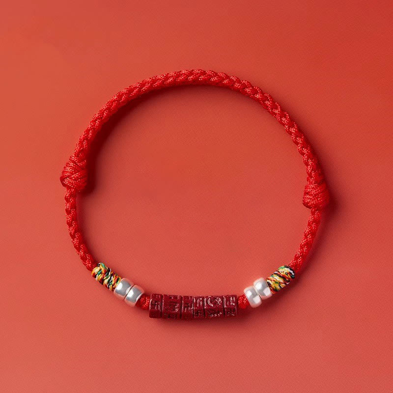 Nimara Ritual 925 Sterling Silver Om Mani Padme Hum Cinnabar Blessing Child Adult Bracelet