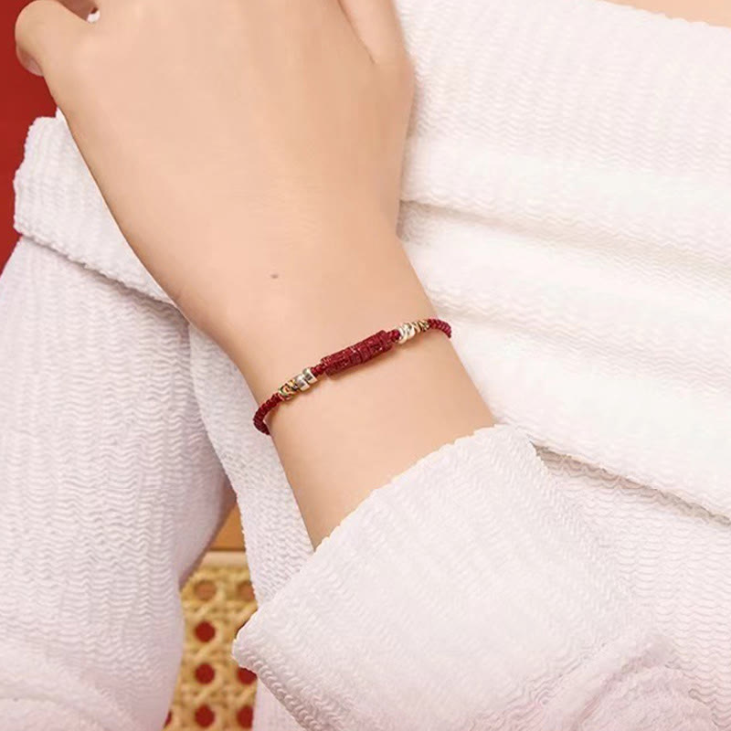 Nimara Ritual 925 Sterling Silver Om Mani Padme Hum Cinnabar Blessing Child Adult Bracelet