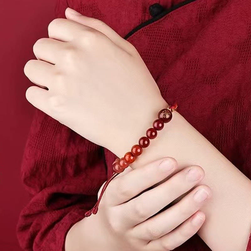 Nimara Ritual Five Elements Various Crystal Agate Wealth Reincarnation Knot Braid Bracelet