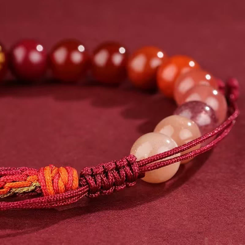 Nimara Ritual Five Elements Various Crystal Agate Wealth Reincarnation Knot Braid Bracelet