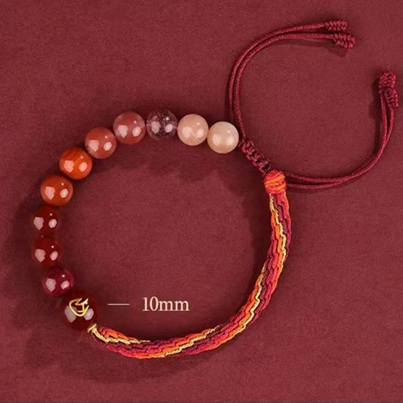 Nimara Ritual Five Elements Various Crystal Agate Wealth Reincarnation Knot Braid Bracelet