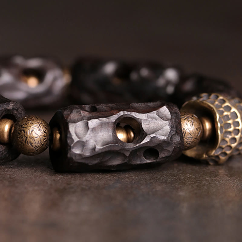 Nimara Ritual Ebony Wood Copper Brass Calm Bracelet