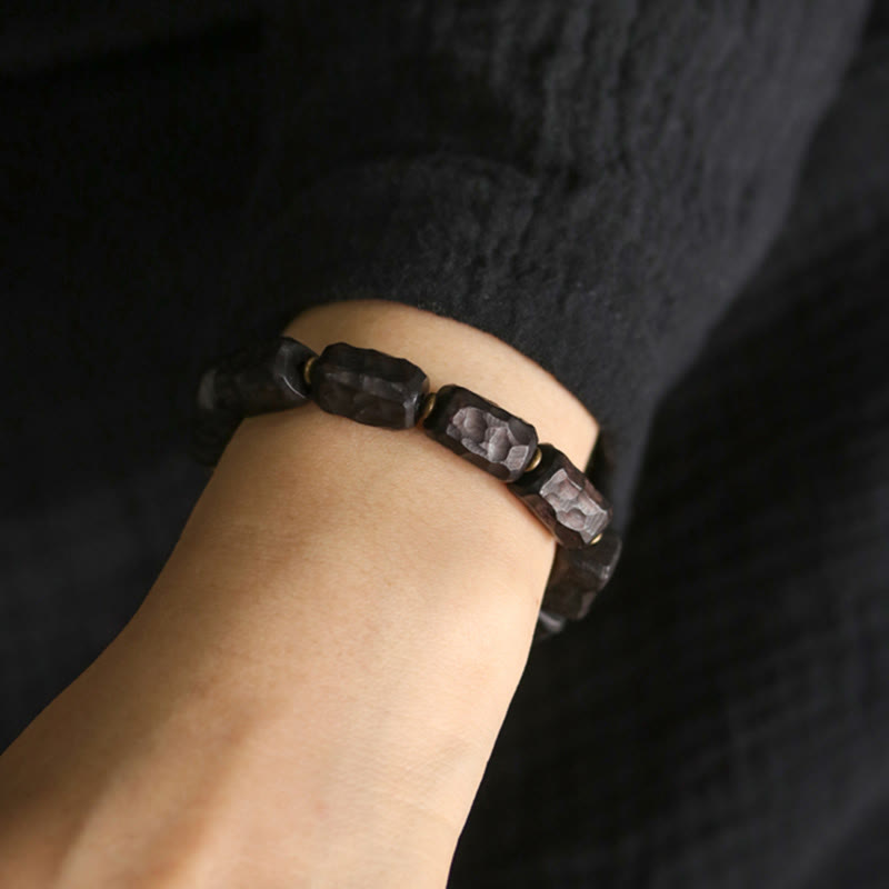 Nimara Ritual Ebony Wood Copper Brass Circular Ring Peace Bracelet