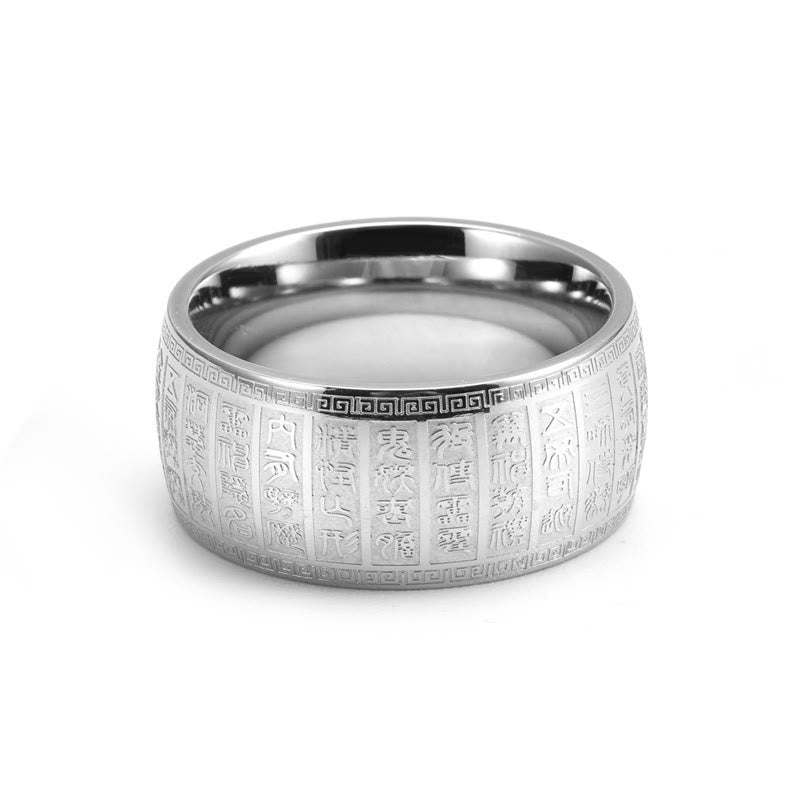 Nimara Ritual Chinese Characters Engraved Pattern Titanium Steel Balance Ring