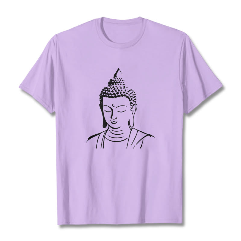 Nimara Ritual Buddha Head Pattern Cotton Tee T-shirt