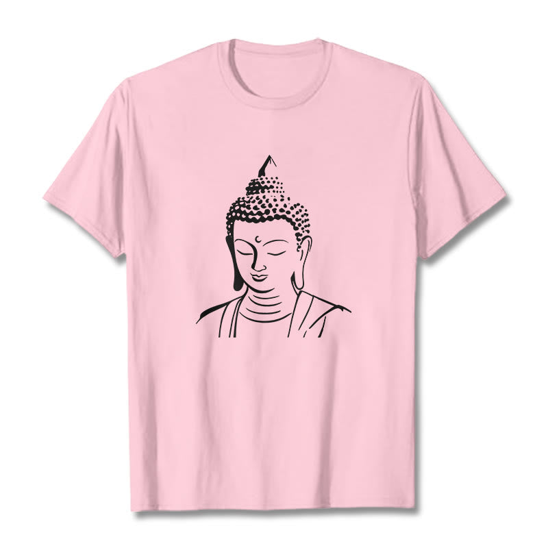 Nimara Ritual Buddha Head Pattern Cotton Tee T-shirt