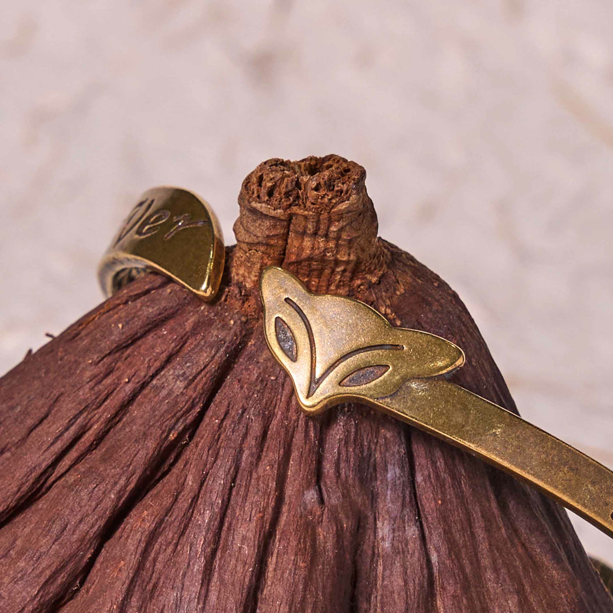 Nimara Ritual Fox Head Copper Brass 'Love You Forever' Luck Self Care Bracelet Bangle