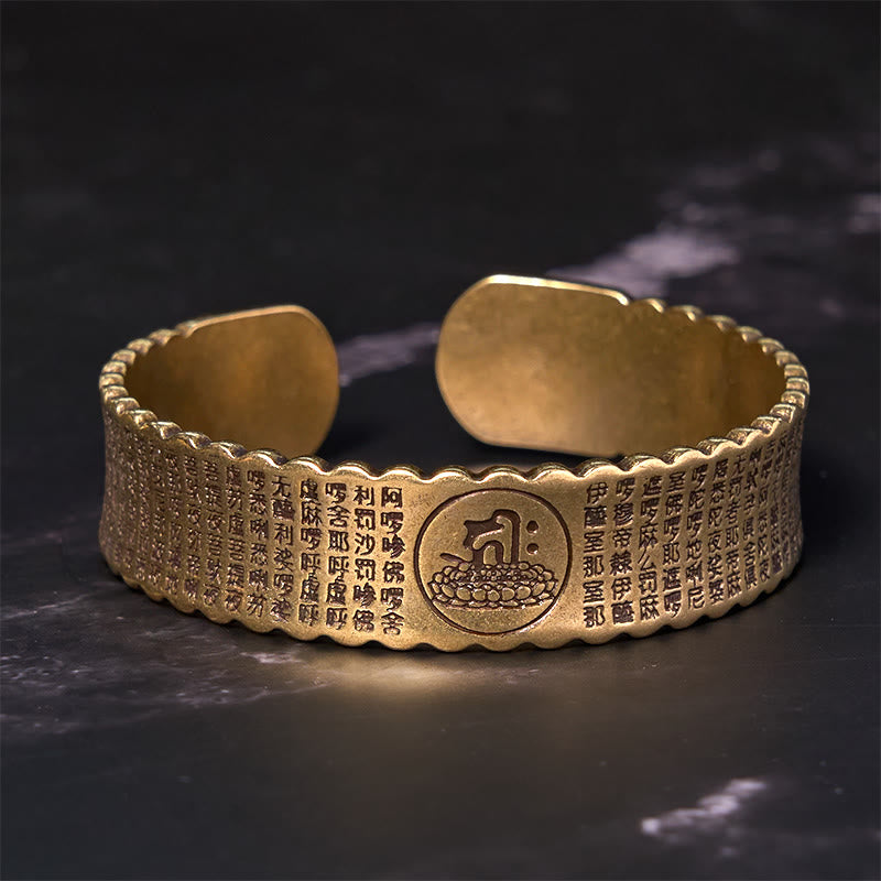 Nimara Ritual Great Compassion Mantra Copper Brass Luck Self Care Bracelet Bangle