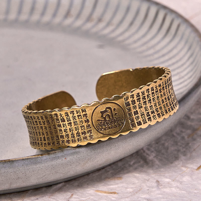 Nimara Ritual Great Compassion Mantra Copper Brass Luck Self Care Bracelet Bangle
