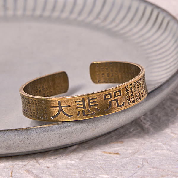 Nimara Ritual Great Compassion Mantra Copper Brass Luck Power Bracelet Bangle