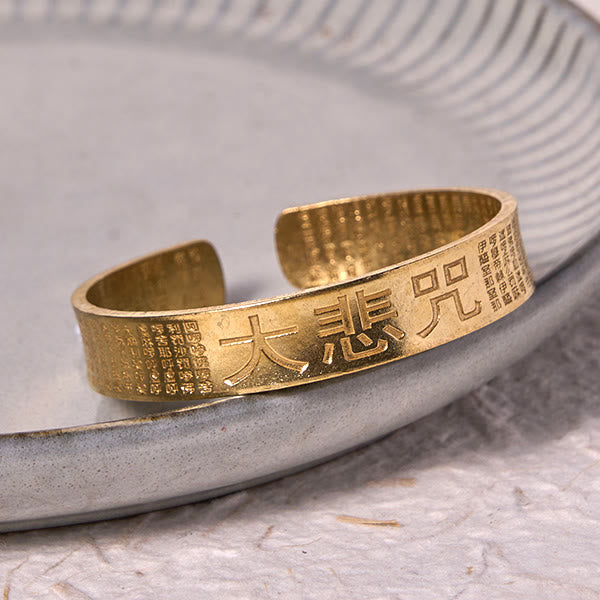 Nimara Ritual Great Compassion Mantra Copper Brass Luck Power Bracelet Bangle