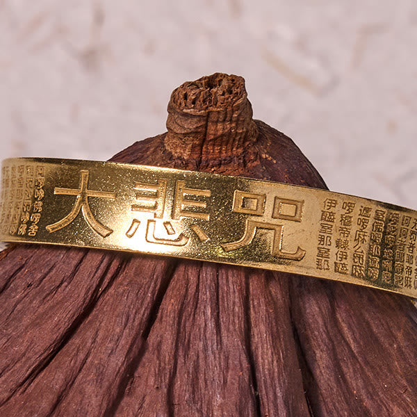 Nimara Ritual Great Compassion Mantra Copper Brass Luck Power Bracelet Bangle