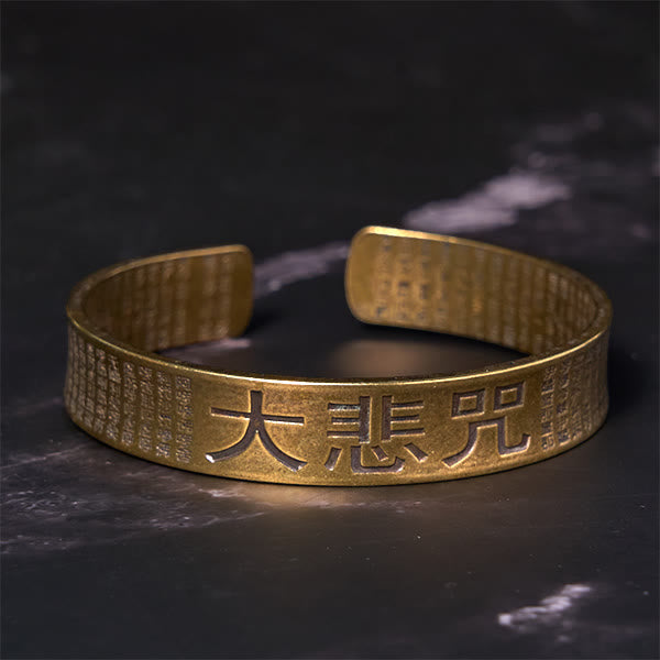 Nimara Ritual Great Compassion Mantra Copper Brass Luck Power Bracelet Bangle