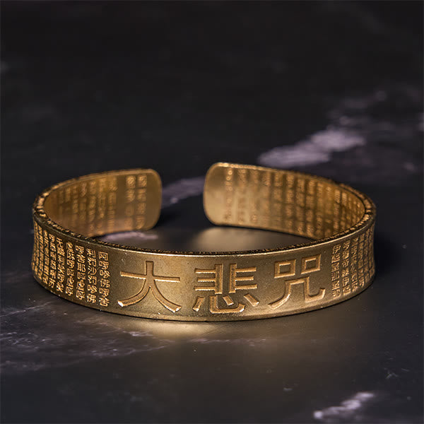 Nimara Ritual Great Compassion Mantra Copper Brass Luck Power Bracelet Bangle