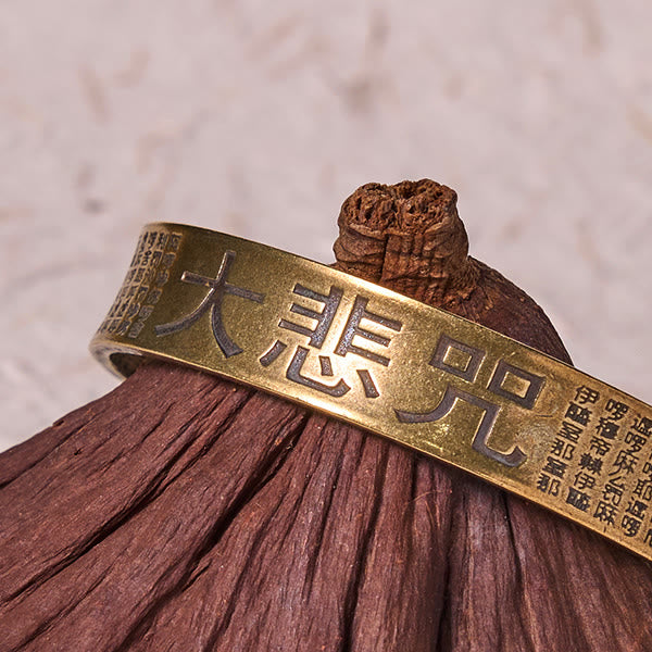Nimara Ritual Great Compassion Mantra Copper Brass Luck Power Bracelet Bangle