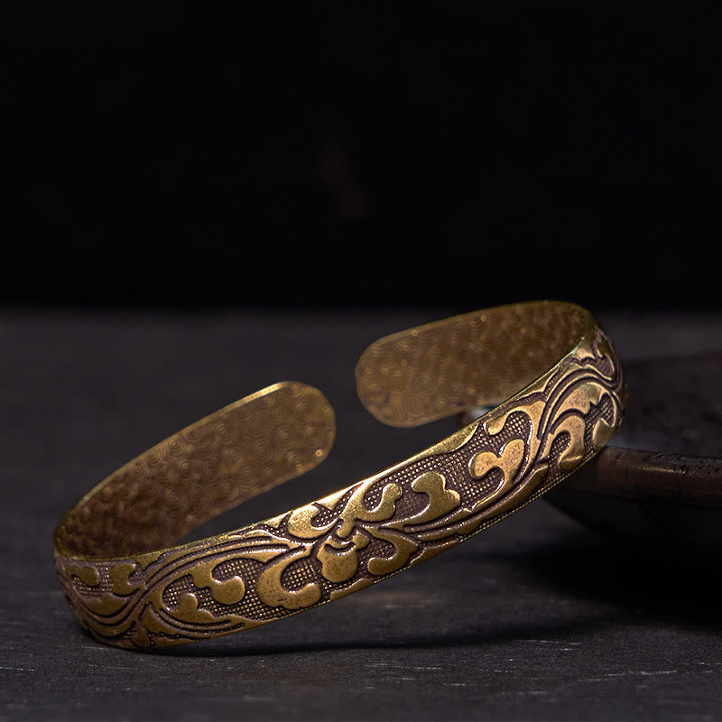 Nimara Ritual Flowers Copper Brass Balance Self Care Cuff Bracelet Bangle