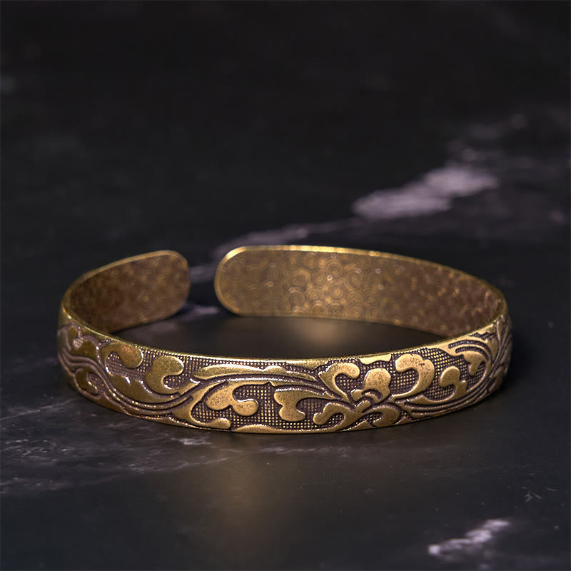 Nimara Ritual Flowers Copper Brass Balance Self Care Cuff Bracelet Bangle