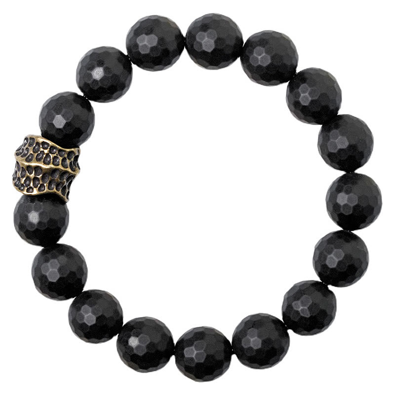 Nimara Ritual Matte Frosting Black Onyx Copper Brass Protection Bracelet