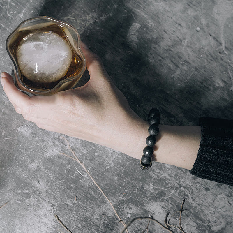 Nimara Ritual Matte Frosting Black Onyx Copper Brass Protection Bracelet