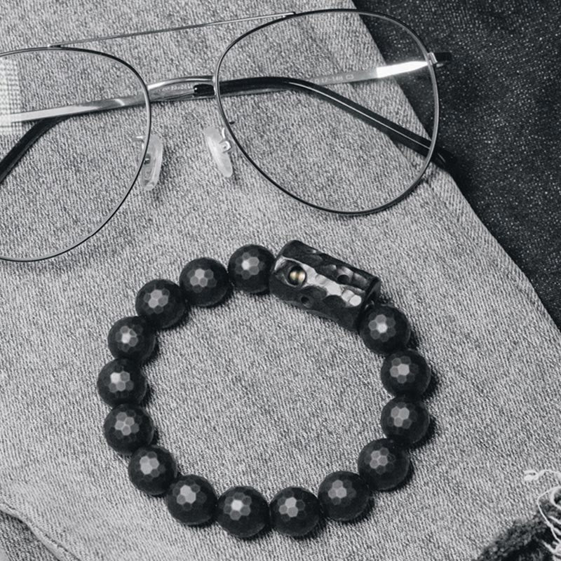 Nimara Ritual Matte Frosted Surface Black Onyx Ebony Protection Bracelet