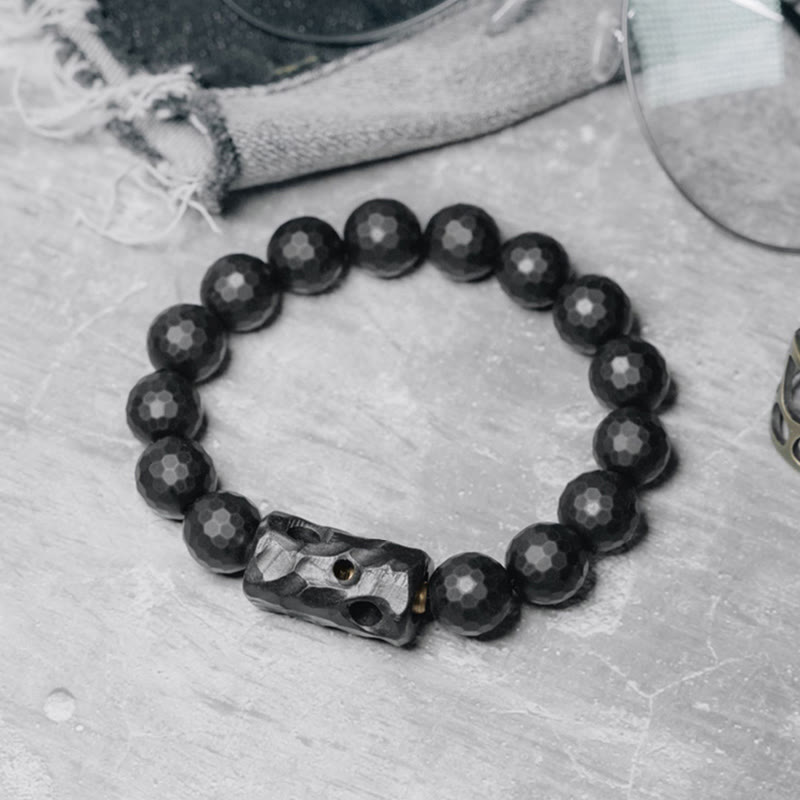 Nimara Ritual Matte Frosted Surface Black Onyx Ebony Protection Bracelet