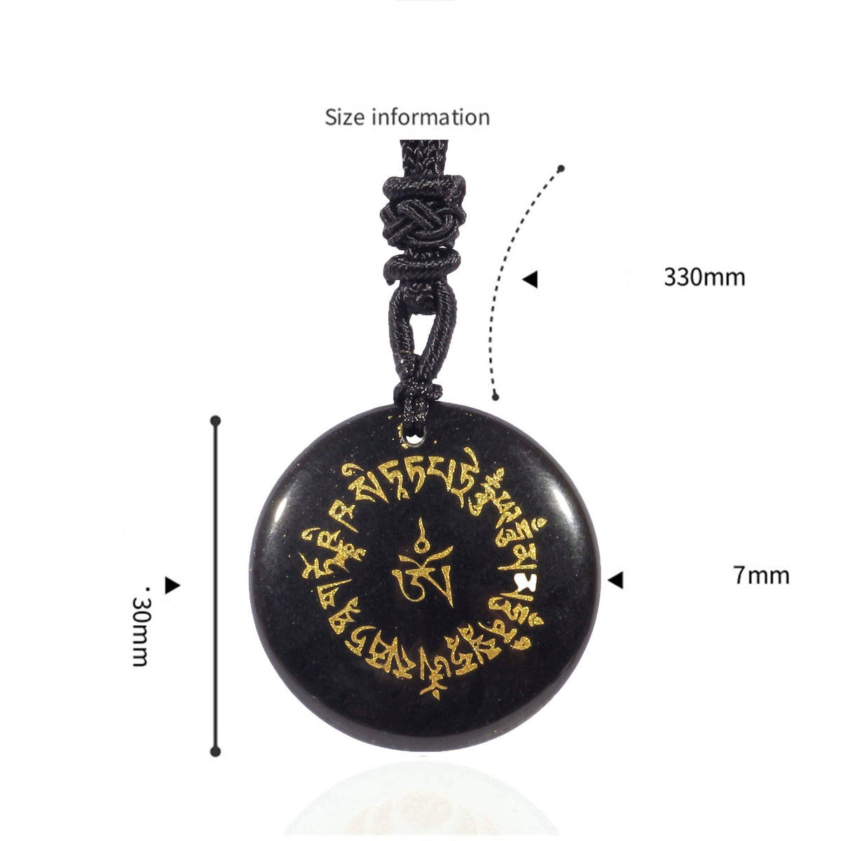 Nimara Ritual Fortune-gathering Mantra Natural Various Crystal Black Obsidian Fulfilment Necklace Pendant