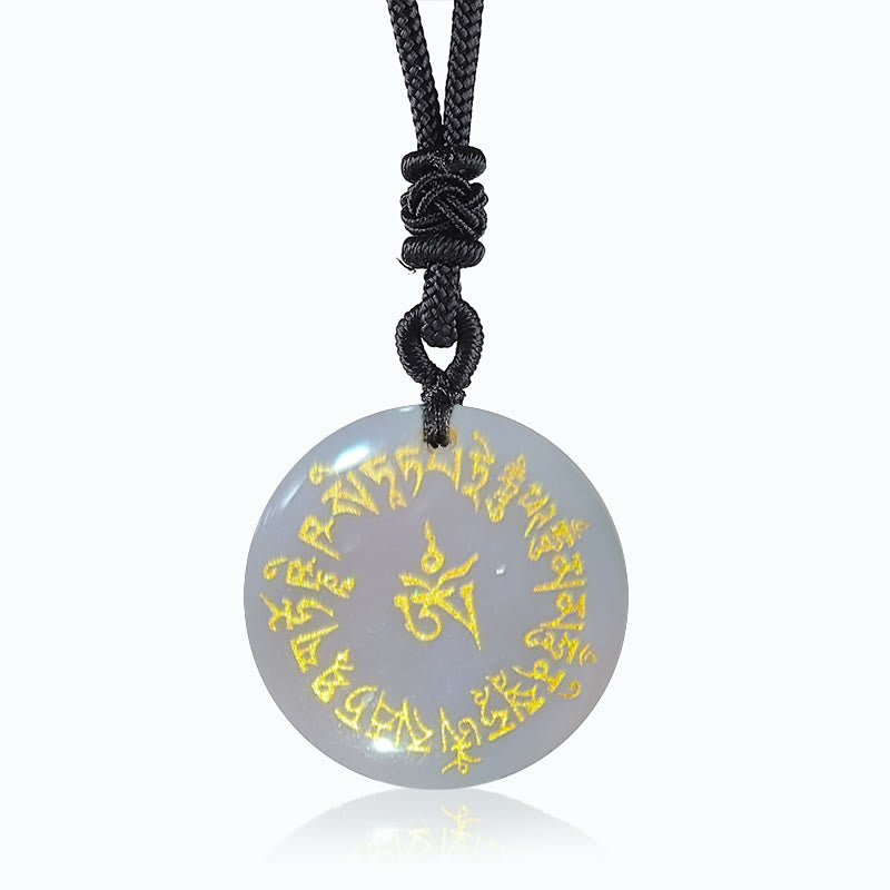 Nimara Ritual Fortune-gathering Mantra Natural Various Crystal Black Obsidian Fulfilment Necklace Pendant
