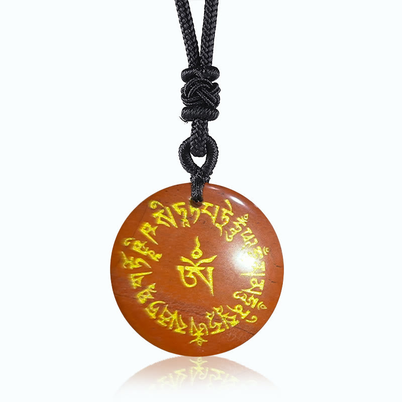 Nimara Ritual Fortune-gathering Mantra Natural Various Crystal Black Obsidian Fulfilment Necklace Pendant