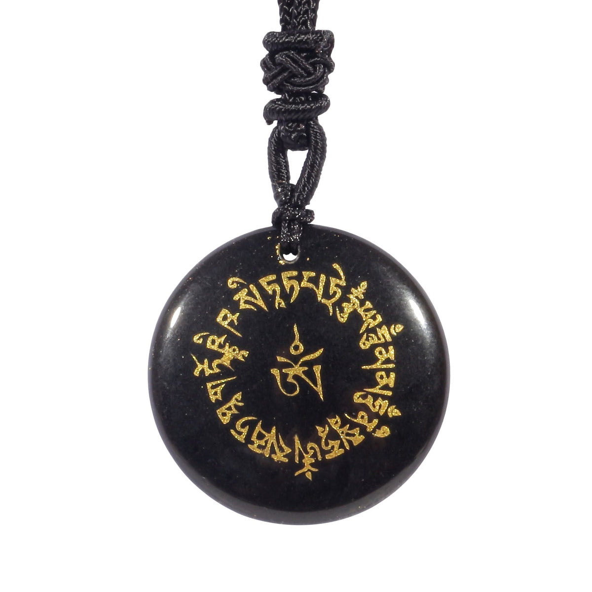 Nimara Ritual Fortune-gathering Mantra Natural Various Crystal Black Obsidian Fulfilment Necklace Pendant