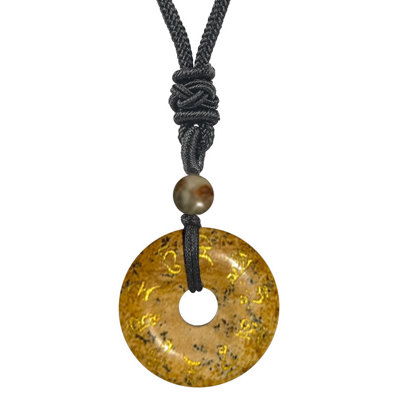 Nimara Ritual Green Tara Mantra Natural Various Crystal Black Obsidian Fulfilment Necklace Pendant