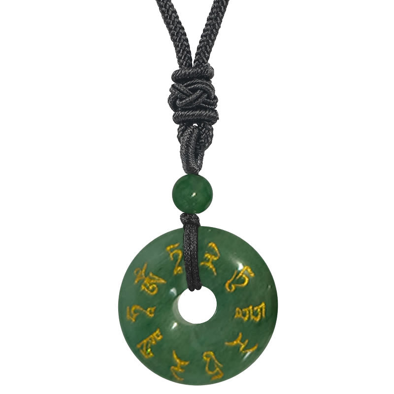 Nimara Ritual Green Tara Mantra Natural Various Crystal Black Obsidian Fulfilment Necklace Pendant